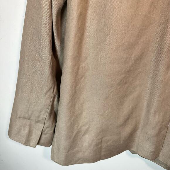 Monrow Beige Linen Blend Blazer Relaxed Fit Lined Casual Chic Jacket Size XL - Picture 12 of 15